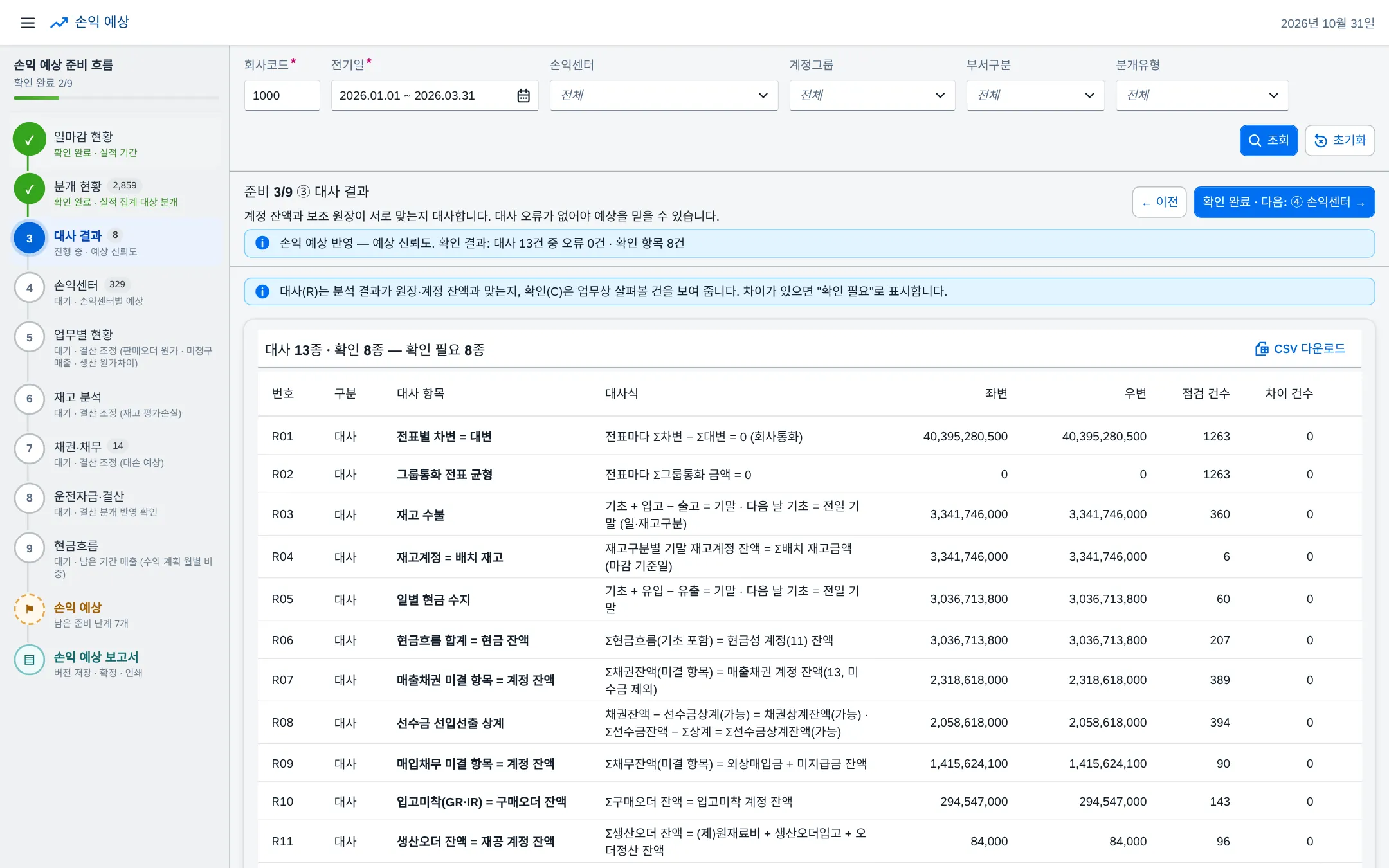 준비 ③ 대사 결과
