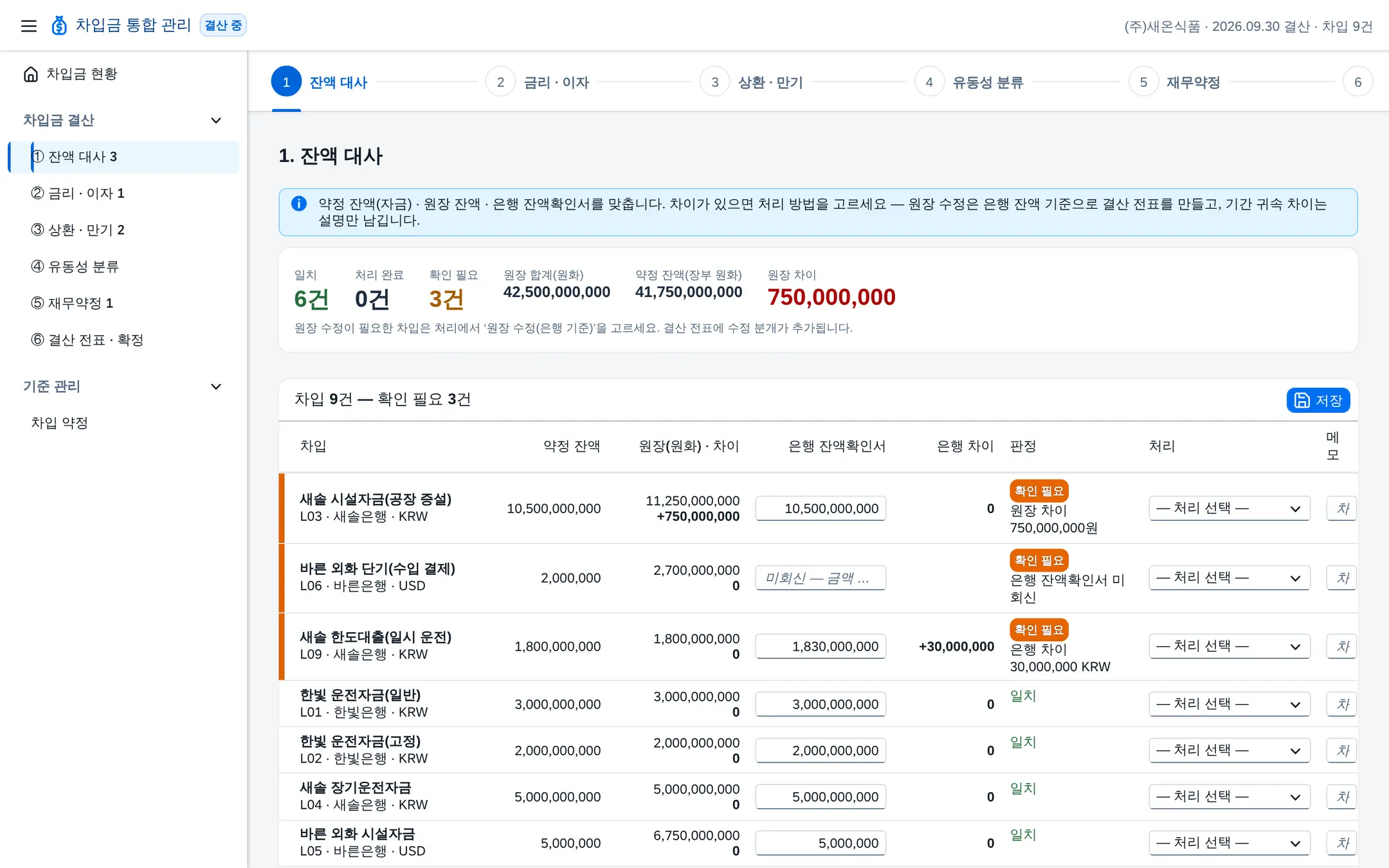 단계 ① 잔액 대사