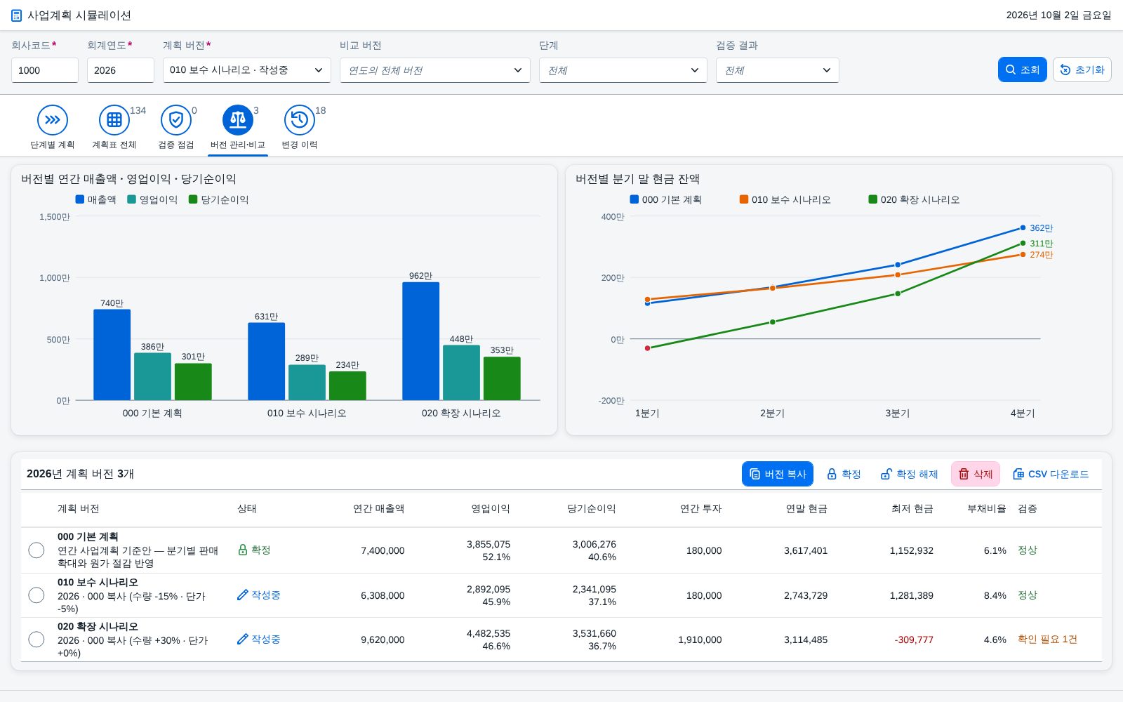 ⑩ 버전 관리·비교 ⑩ 버전 관리·비교