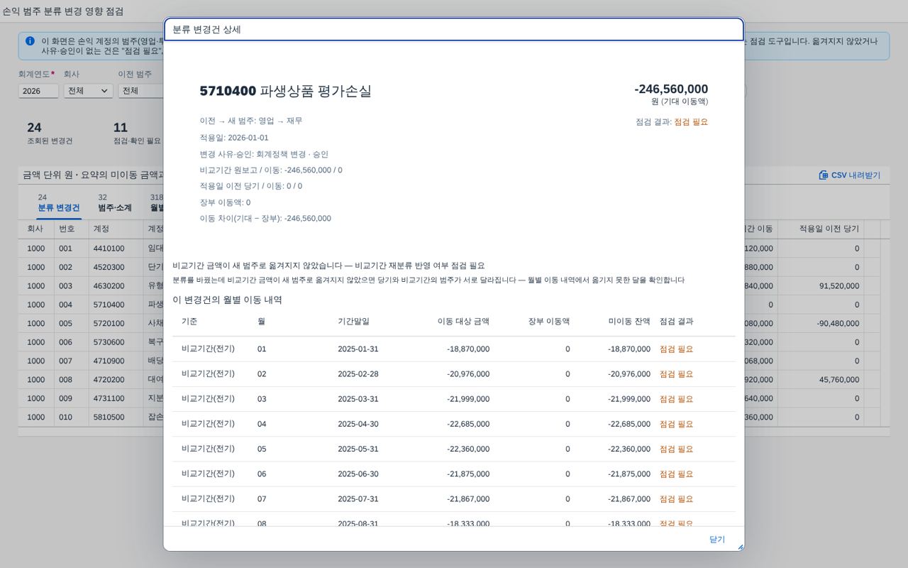 변경건 상세 창