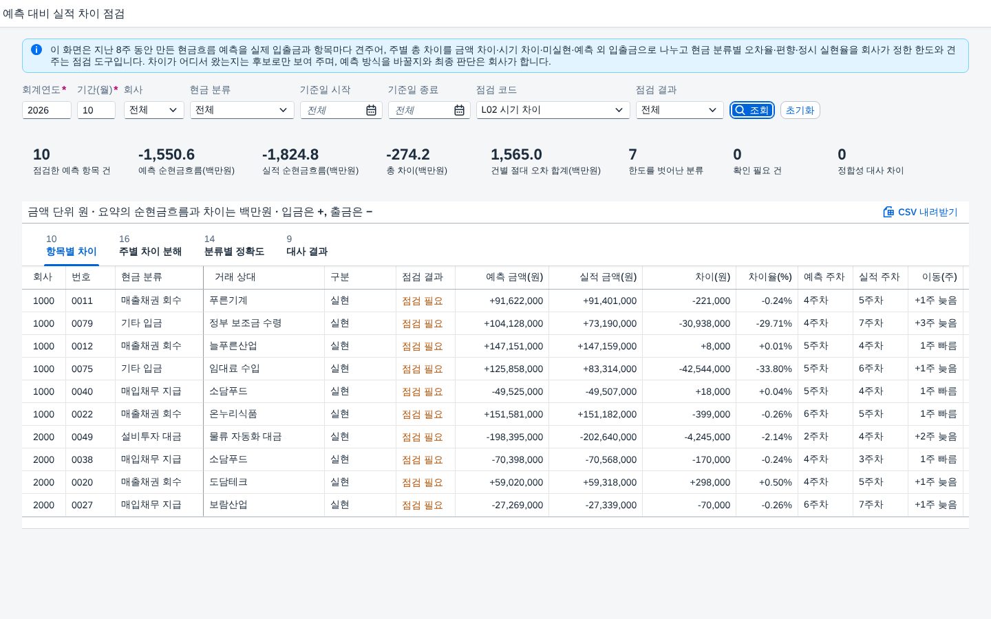 점검 코드로 거르기 점검 코드로 거르기