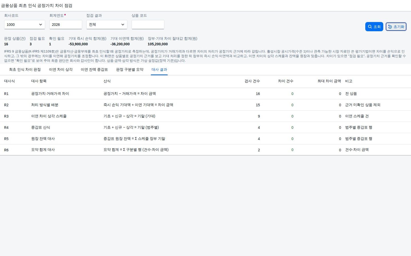 대사 결과 탭 대사 결과 탭