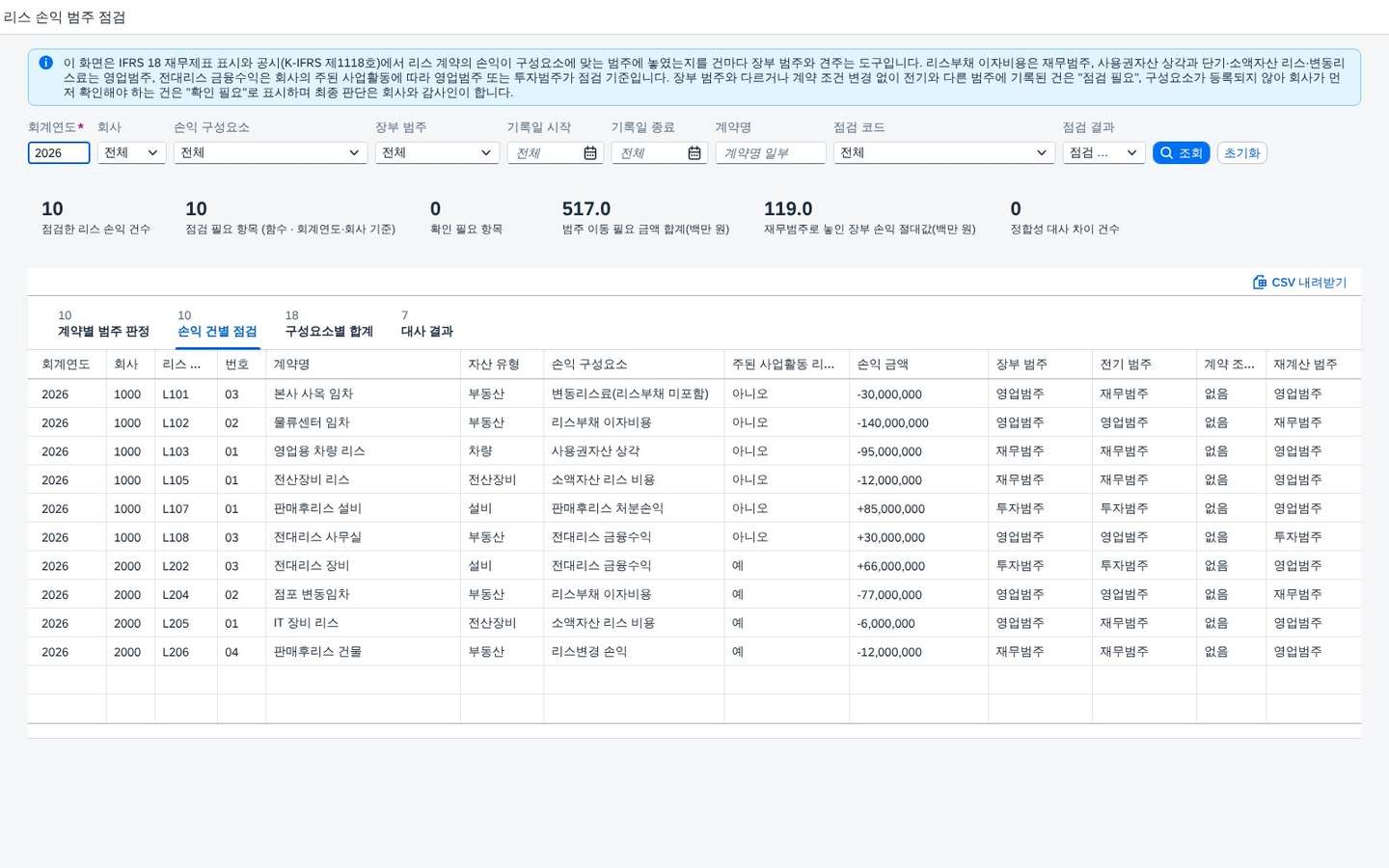 점검 결과로 조회 점검 결과로 조회