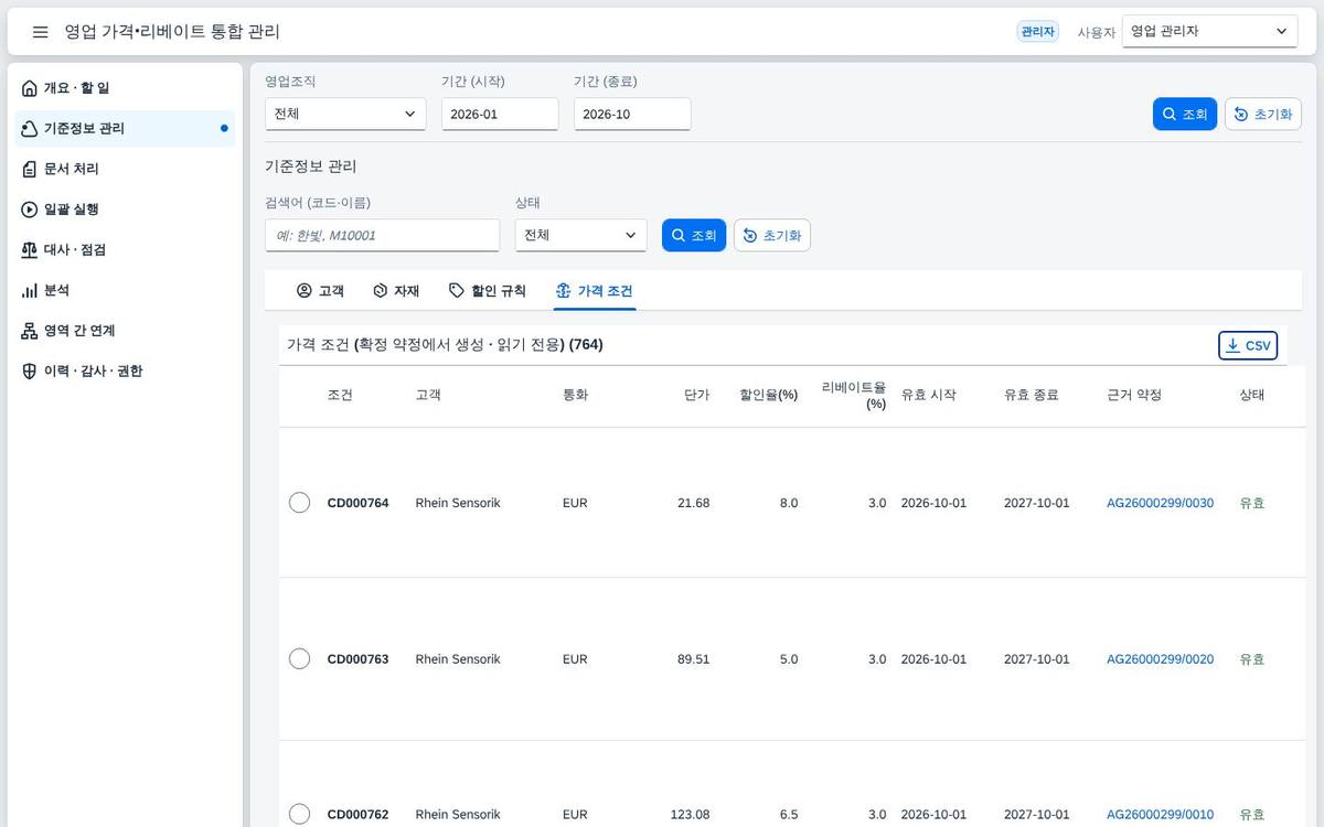 가격 조건 가격 조건