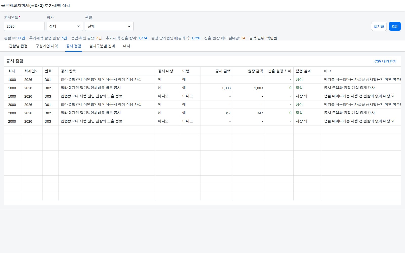 공시 점검 공시 점검