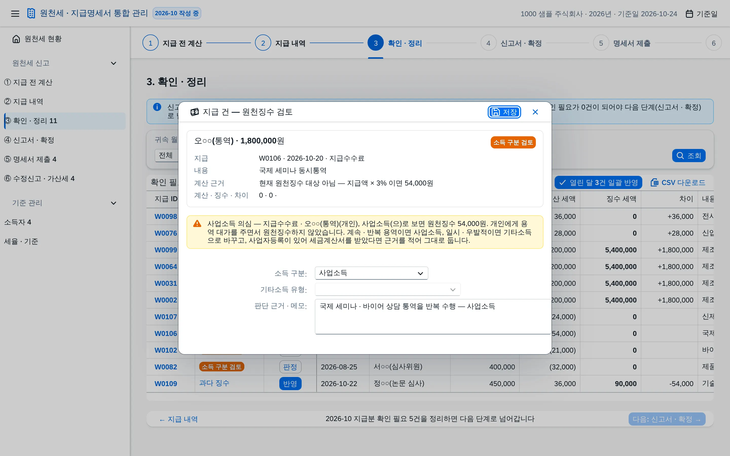 단계 ③ 소득 구분 판정