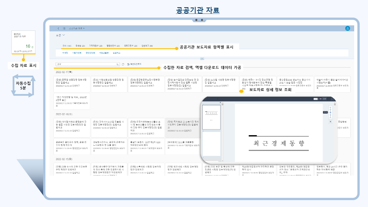 자료수집 bot 피오리 앱(Data collection bot Fiori app) 기능