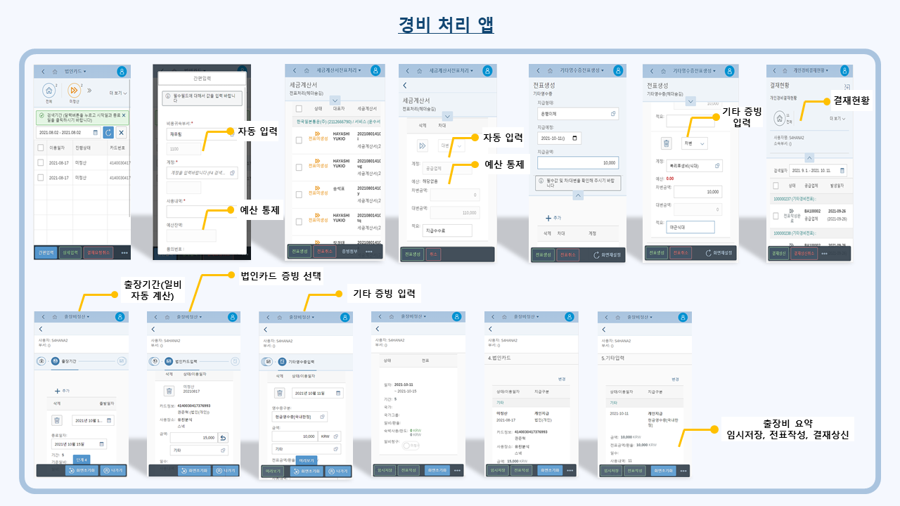 경비 처리 피오리 앱(Expense Processing Fiori App) 기능